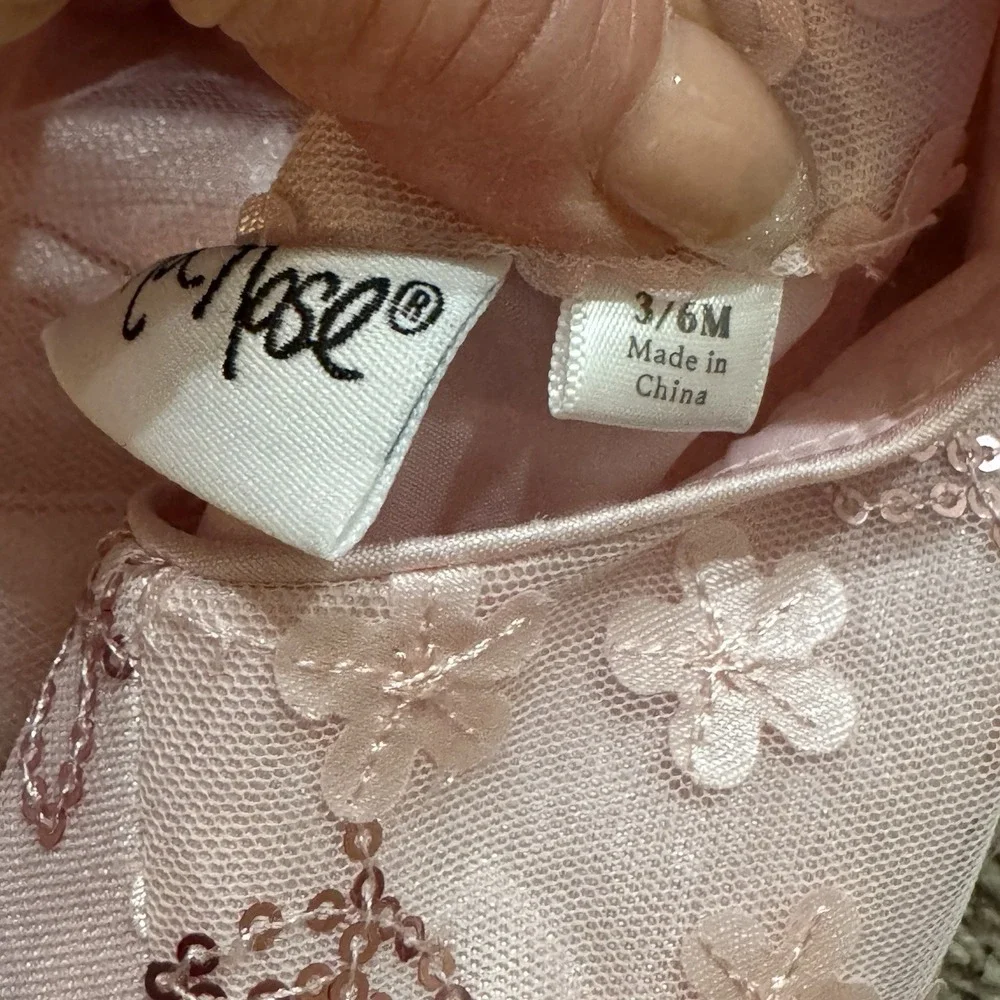 Emma Rose Pink Tulle Baby Party Wedding‎ Holiday Dress 3-6M NWT